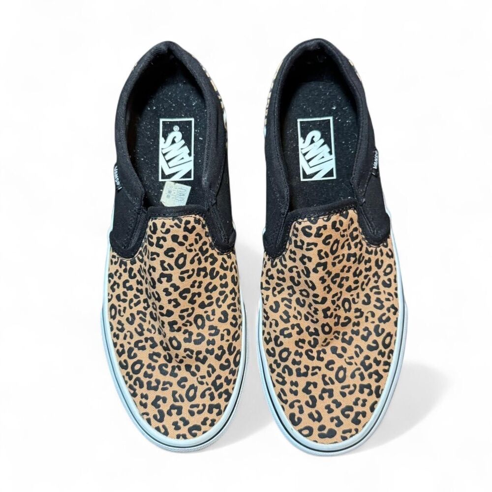 Vans Asher Women's Leopard Print Classic Slip-On Lifestyle Skate - Main Image